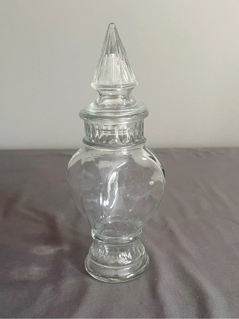 VTG Wheaton Apothecary Jar W/ Pointed Spire Lid Candy Dish 9.5”